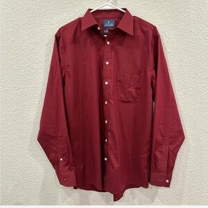 Stafford Red Dress Shirt Classic Pointed Collar